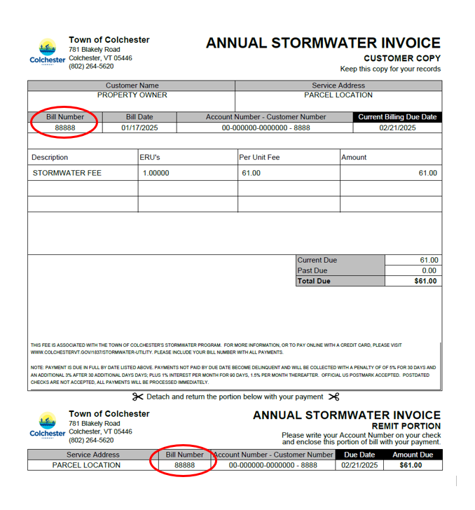 Stormwater Bill Example