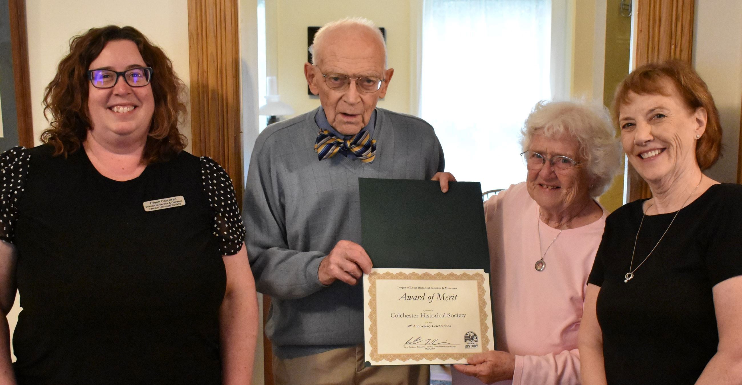 Award Of Merit 50th Anniv From Vt Hist Soc June9_2025