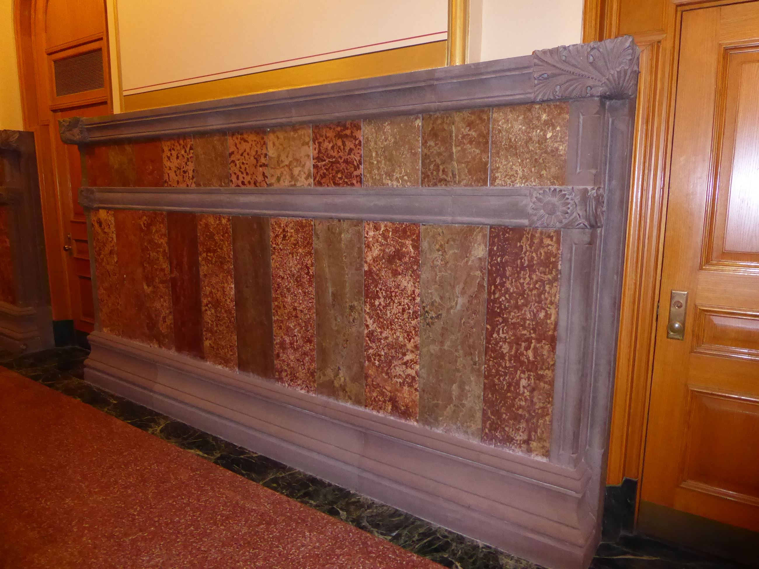 Malletts Bay Marble on the walls in the New York State Capital Building